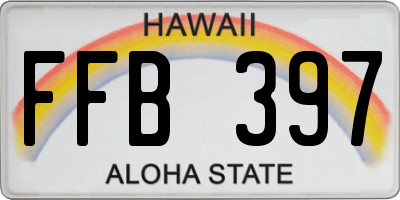 HI license plate FFB397