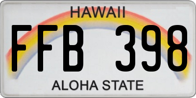 HI license plate FFB398