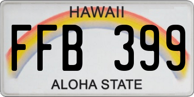 HI license plate FFB399