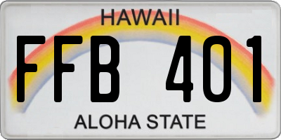 HI license plate FFB401