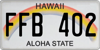 HI license plate FFB402