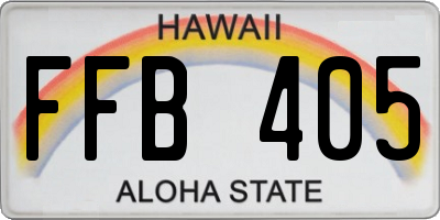 HI license plate FFB405