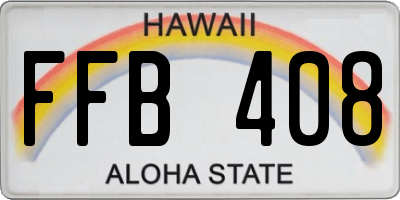 HI license plate FFB408