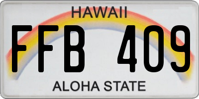 HI license plate FFB409