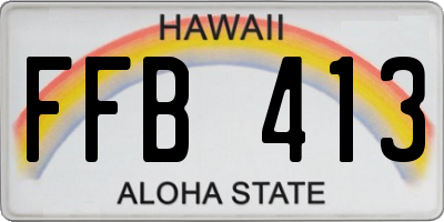 HI license plate FFB413