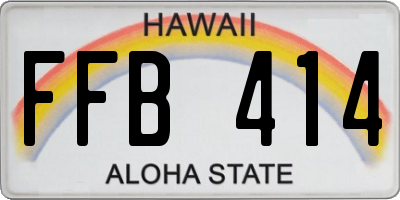HI license plate FFB414