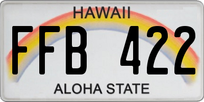 HI license plate FFB422