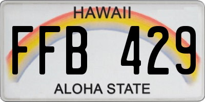 HI license plate FFB429