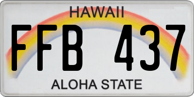 HI license plate FFB437