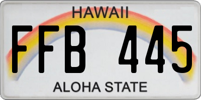HI license plate FFB445