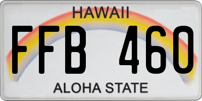 HI license plate FFB460