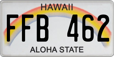 HI license plate FFB462
