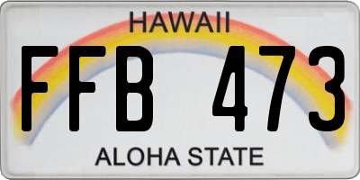 HI license plate FFB473