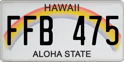HI license plate FFB475