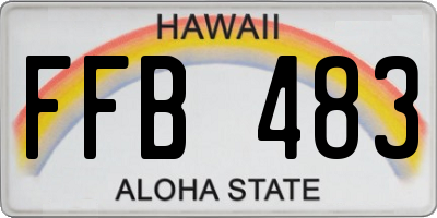 HI license plate FFB483