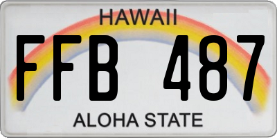 HI license plate FFB487