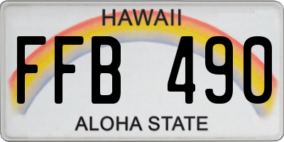 HI license plate FFB490