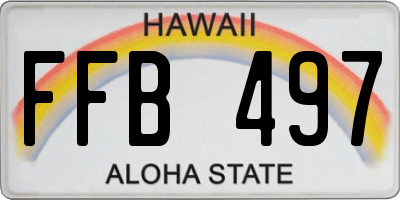 HI license plate FFB497