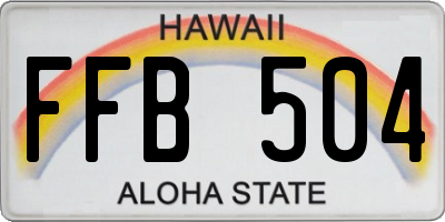HI license plate FFB504