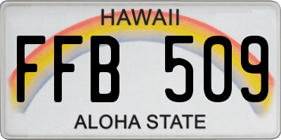 HI license plate FFB509