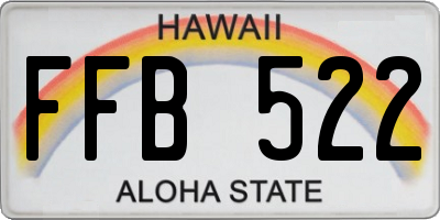 HI license plate FFB522