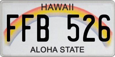 HI license plate FFB526