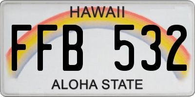 HI license plate FFB532