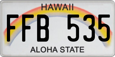 HI license plate FFB535