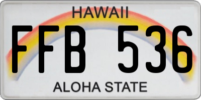 HI license plate FFB536