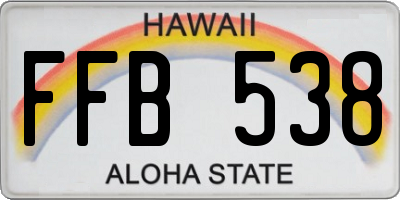 HI license plate FFB538