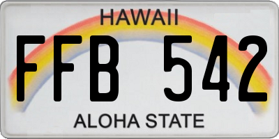 HI license plate FFB542