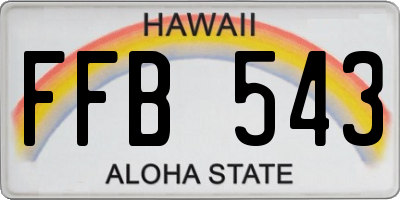 HI license plate FFB543