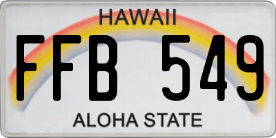 HI license plate FFB549