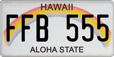 HI license plate FFB555