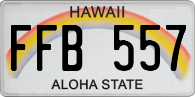 HI license plate FFB557