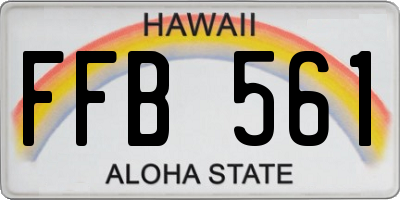 HI license plate FFB561