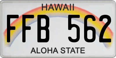 HI license plate FFB562
