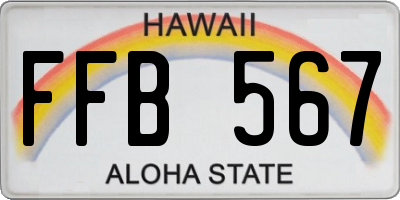 HI license plate FFB567