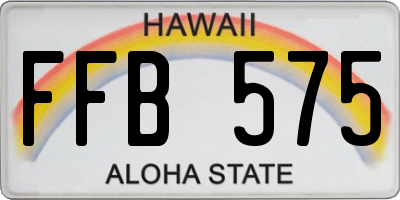 HI license plate FFB575