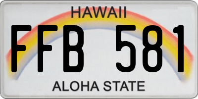 HI license plate FFB581