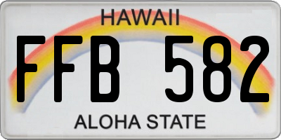 HI license plate FFB582