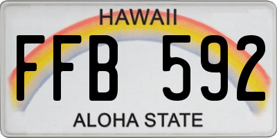 HI license plate FFB592