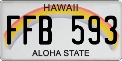 HI license plate FFB593