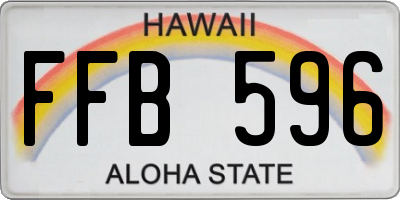 HI license plate FFB596