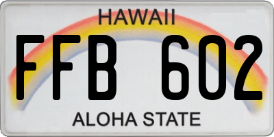 HI license plate FFB602