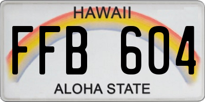 HI license plate FFB604