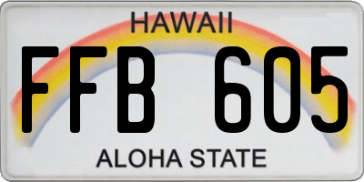 HI license plate FFB605