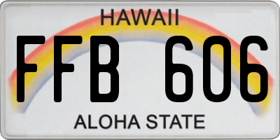 HI license plate FFB606