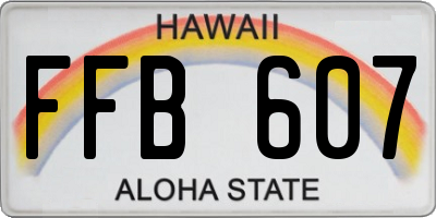 HI license plate FFB607