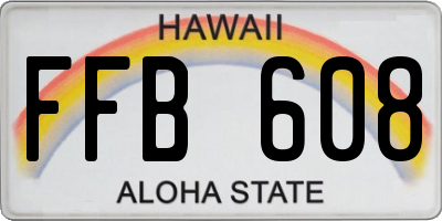 HI license plate FFB608